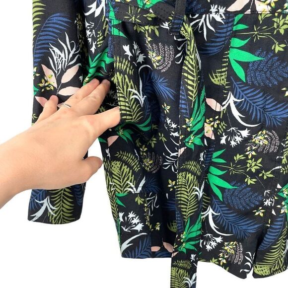 Boden Cosima floral tropic palm Romper in Black Safari Fern Size 2P Petite - Picture 7 of 11